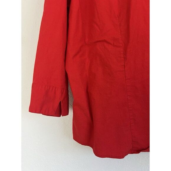 Real Comfort Vintage 90s Women’s Plus Size 2XL Red Button Front Cotton Blouse - Picture 8 of 10